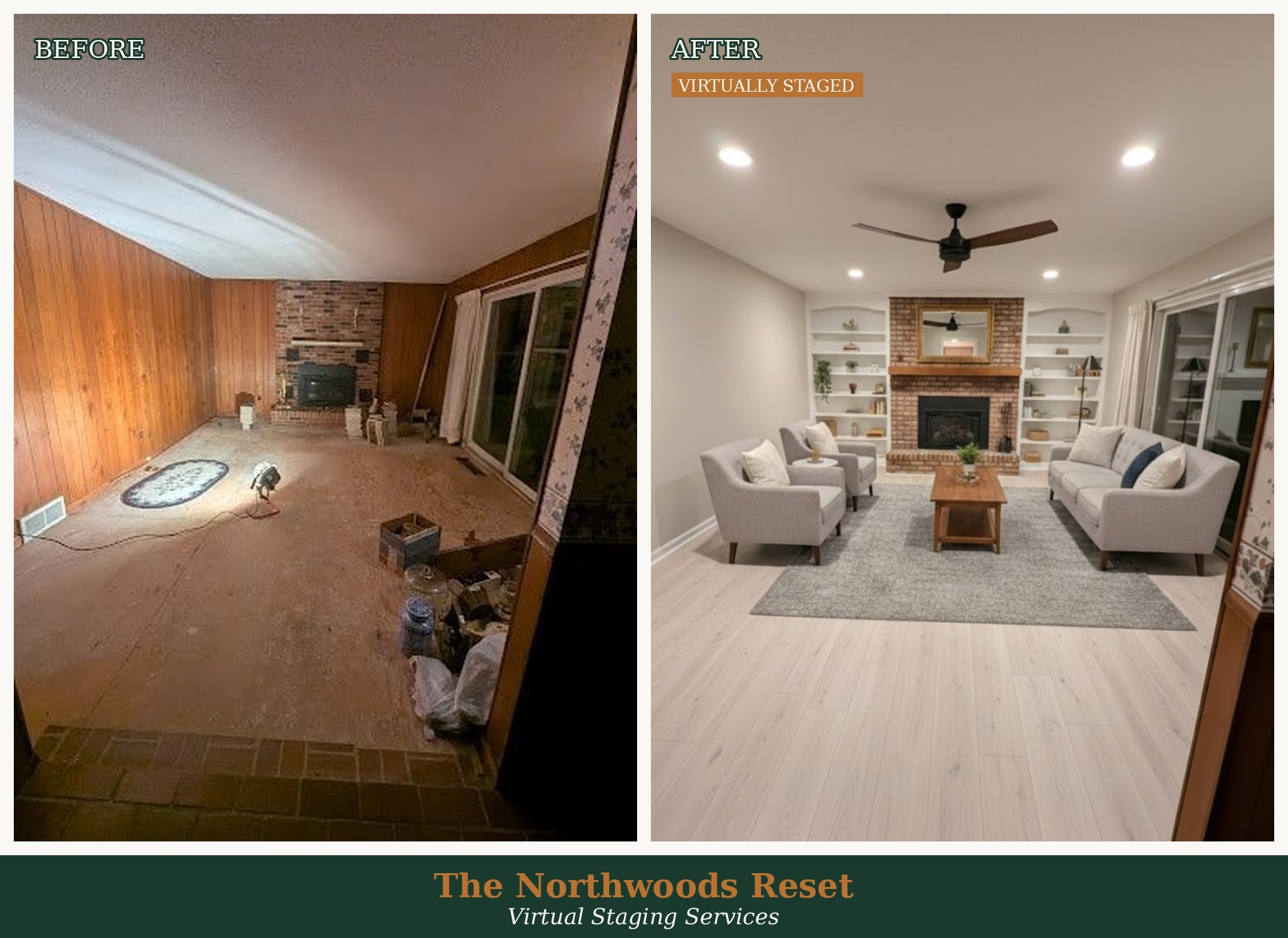 Virtual staging living room